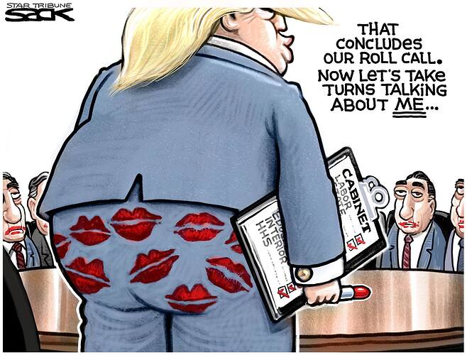 Trump's kissing butt