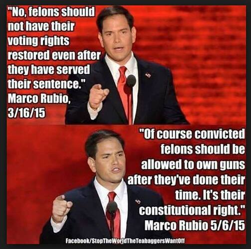 Republican Rubio on felons owning guns