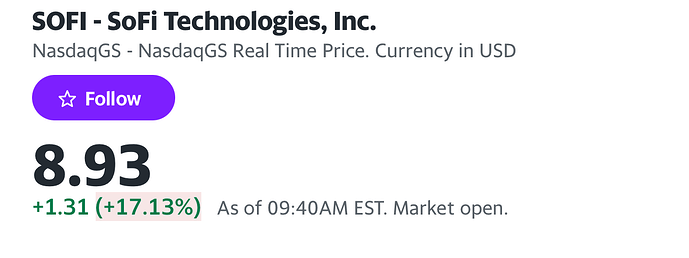 SoFi Technologies, Inc. (SOFI) Stock Price, News, Quote & History - Yahoo Finance