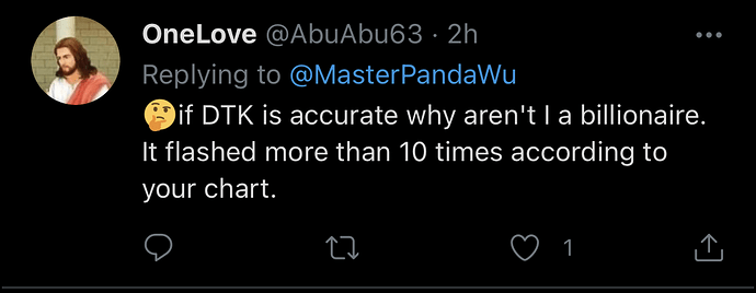 Master WU on Twitter DTK Signal (1) since Jan. 2018, DTK captured ALL the major tops of SPX; since April 2019, DTK alerted AL