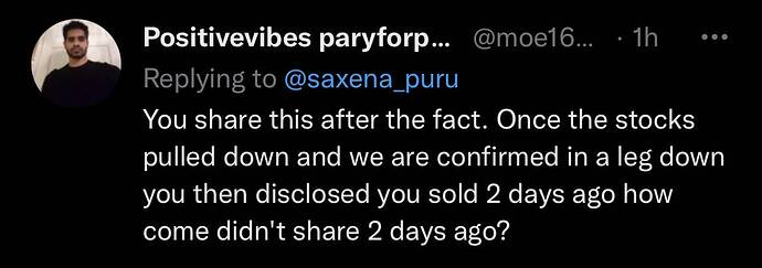 Puru Saxena on Twitter My timing into growth stocks was wrong... Two days ago, I sold all my stocks and am now short NASDAQ fu