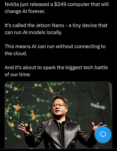 GC Cooke on X Nvidia just released a $249 computer that will change AI forever. It's called the Jetson Nano - a tiny device th